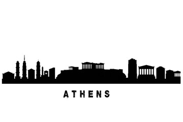 Atene skyline, con tutti i monumenti e l'acropoli