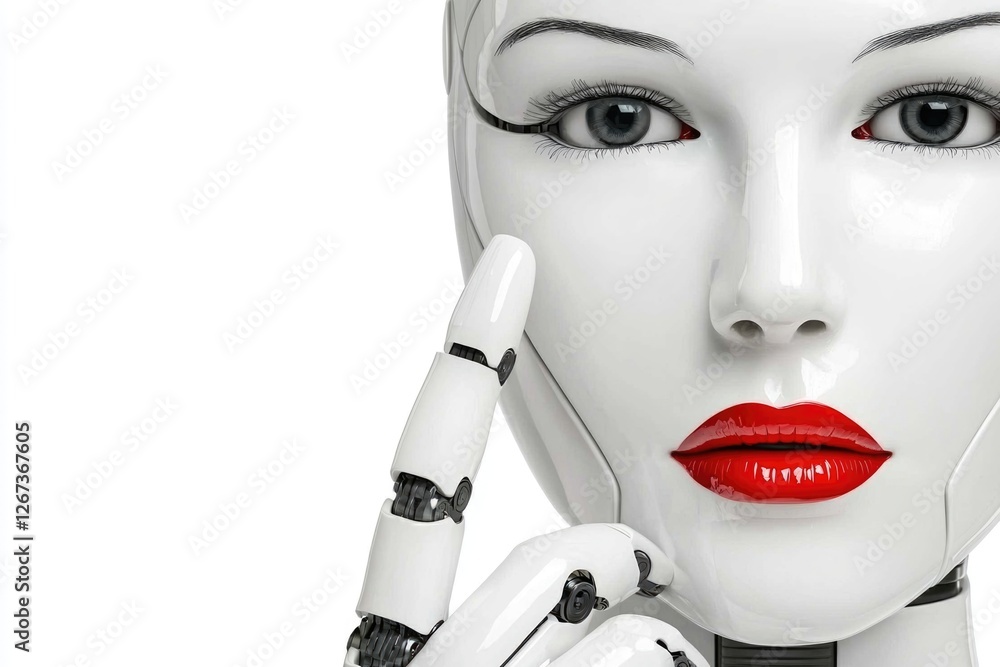 Aufkleber ai robot participates in video conferencing with an active digital communication interface