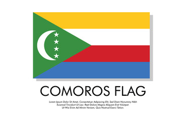 Comoros flag banner Comoros flag with white background illustration design Comoros independence day banner design 