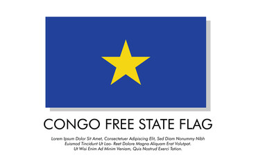 Congo Free State flag banner Congo Free State flag with white background illustration design Congo Free State independence day banner design 