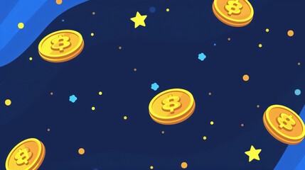 Fototapeta premium Hanukkah Gelt Coins | Flat Vector Illustration