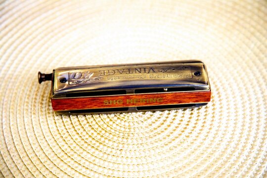 Brazil, February 11, 2025, 40-voice vintage harmonica by Hering Chroma shg