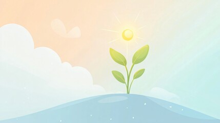 Light Spark and Plant Seed Abstract Growth and Development