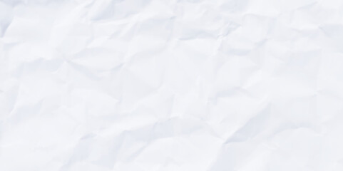 White clean crumpled paper background. Horizontal crumpled empty paper template for posters and banners. Vector illustration