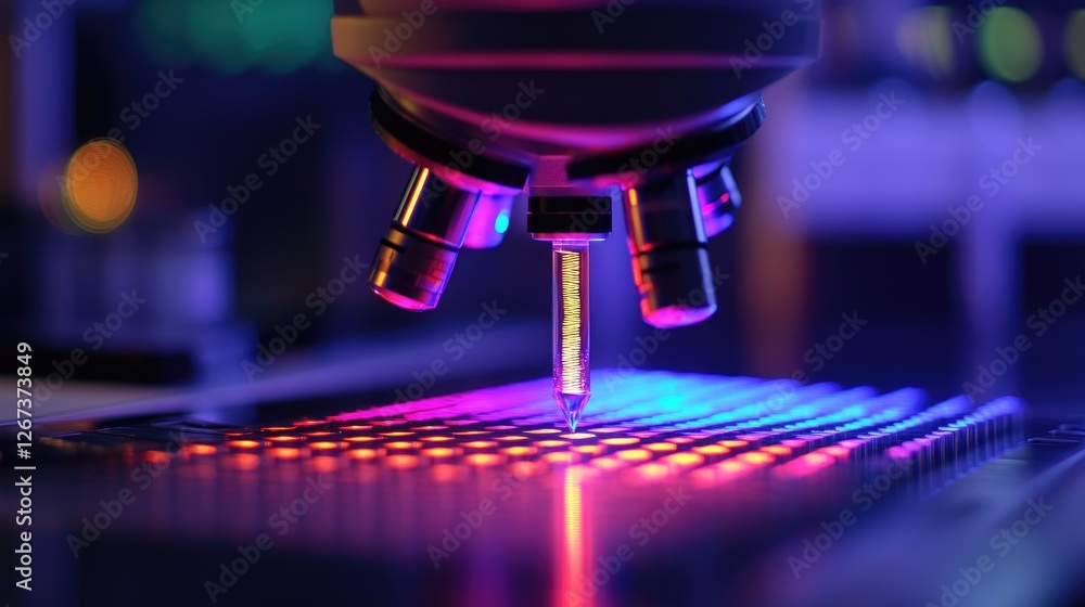Poster microscope sample analysis in lab