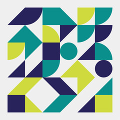 Geometric pattern with squares and triangles. Trendy abstract background. Minimalist, modern composition. Vector illustration. 