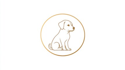 Obraz premium Puppy sitting, profile view, white background, pet adoption
