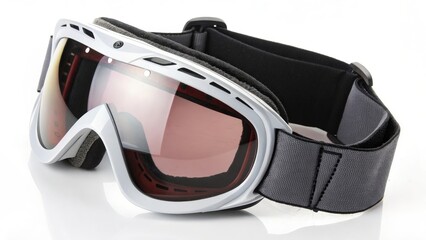 White Ski Goggles with Rose Lens