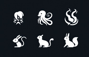 Obraz premium Vector icons of various animals set for web or design use