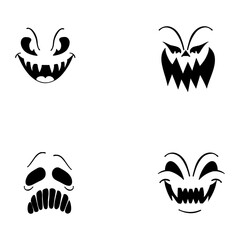 monster face logo with sharp expression for entertainment media