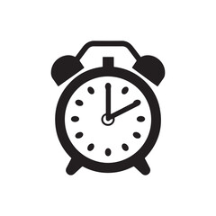 vector of black silhouette of alarm clock