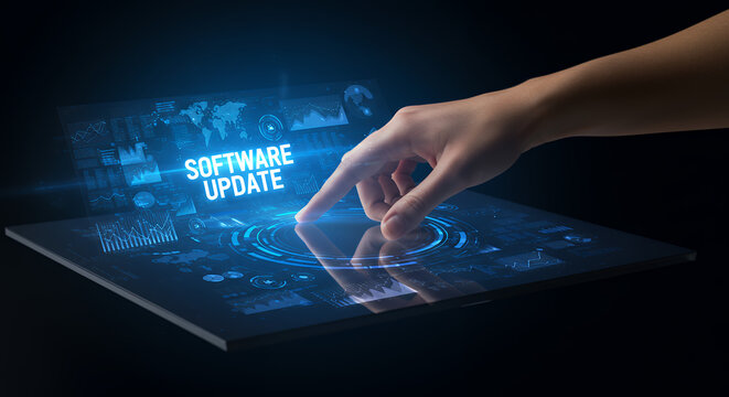 Software Update: Hand Tapping Future Tech Display - Enhance Your System Today!