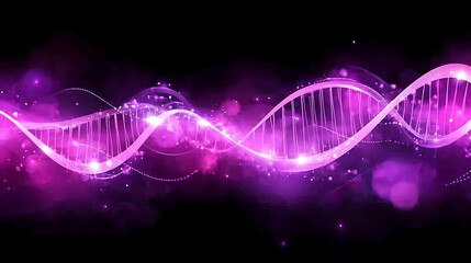 Fototapeta premium Abstract Purple DNA Helix Strand Graphic Design Backdrop Presentation Style Image
