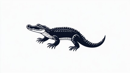 Naklejka premium Alligator emblem on white background. Mascot, logo, icon, symbol for sports or company