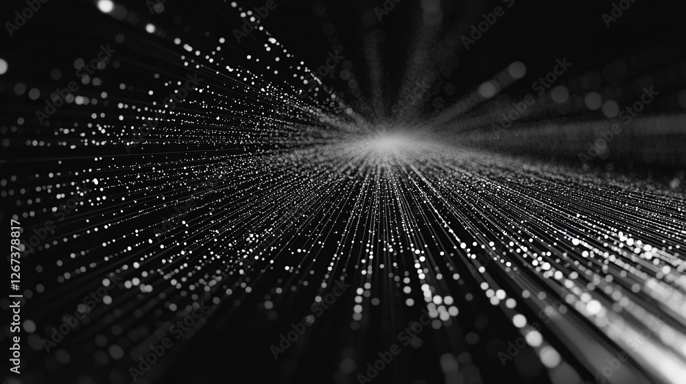 Aufkleber abstract digital dot line particle data background connecting technology concept.