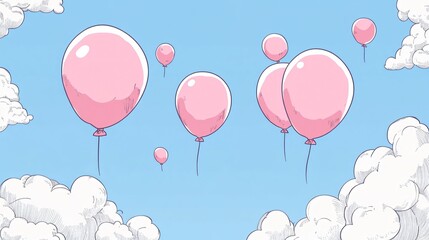Pink Day Celebration Balloon Illustration