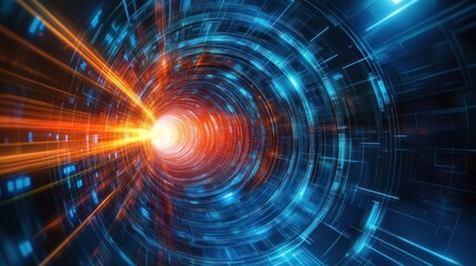 Fototapeta premium Abstract tunnel of light with vibrant colors and patterns