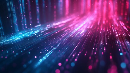 Obraz premium Abstract Pink Blue Digital Light Rays Background Futuristic Technology Design Modern Lines Sparkle Glowing Energy Neon Bright Vivid Vibrant Graphic 