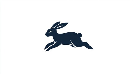Fototapeta premium Running rabbit isolated against a white background for mascot, logo, or design use