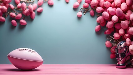 Super Bowl Sunday banner with empty space Without Text, Pink Luxury background, holiday banner poster background for advertisement ads