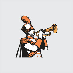 Vintage marching band logo template
