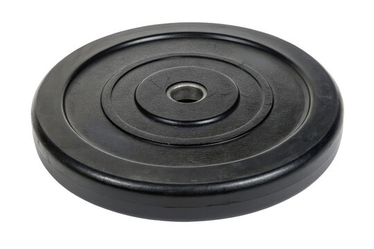 Black weight plate isolated with transparent background