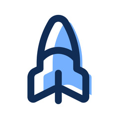 missile filled line icon