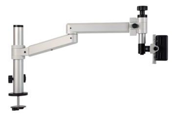 Articulating monitor desk mount isolated with transparent background