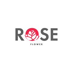 rose logo design vector silhouette illustration