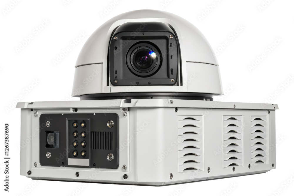 Poster security camera isolated with transparent background