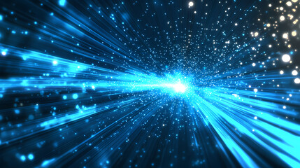 Naklejka premium Abstract Blue Light and Particle Art