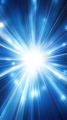 A vibrant burst of blue light radiating from the center, creating an energetic atmosphere, suitable for backgrounds or digital designs