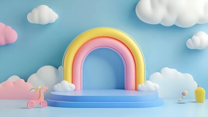 cartoon style podium 