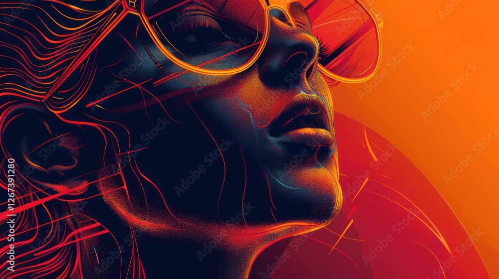 Poster a bold and dynamic vector art with bold lines, emphasizing modern and striking visuals,