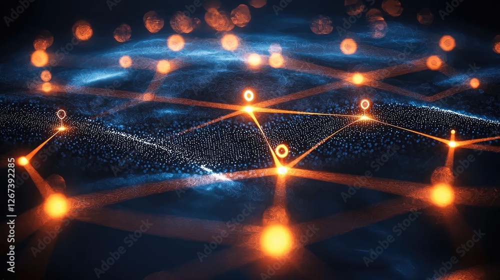 Poster a network of glowing connections linking individuals each dot representing someone inspired or influ
