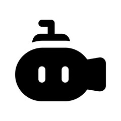 submarine glyph icon
