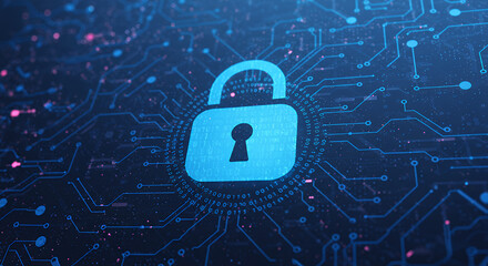 Digital Security: Lock Icon, Binary Code, & Cyber Protection for Online Privacy, Data Safety & Network Defense in a Tech-Driven World