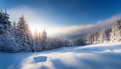 Fototapeta premium winter landscape with snow scene with peaceful and beautiful feeling