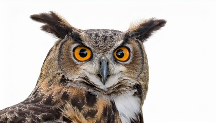 Obraz premium great horned owl bubo virginianus isolated on white background