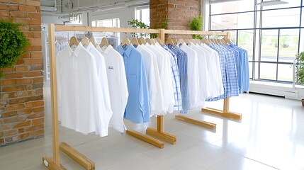 Showroom display of shirts
