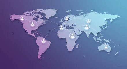 Obraz premium Global Network: Connecting People Worldwide | International Business, Collaboration, & Communication Across Continents.