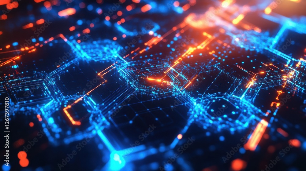 Poster cryptocurrency blockchain network background. bright glowing symbols. futuristic big data informatio
