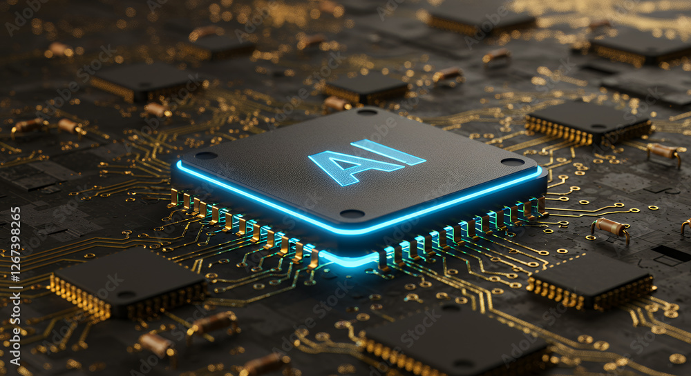 Poster ai power: illuminating the future with advanced chip technology & artificial intelligence - neural n