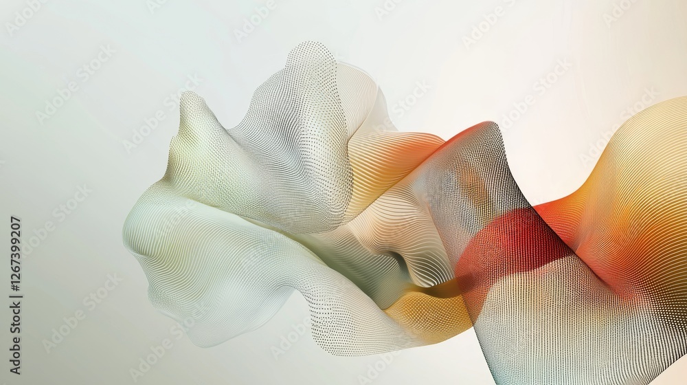 Poster digital art and data visualization are embodied in an abstract pattern of colorful dots
