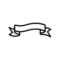 Fototapeta premium Black and White Ribbon Banner Outline