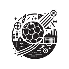 Football soccer sport team club logo silhouette vector illustration