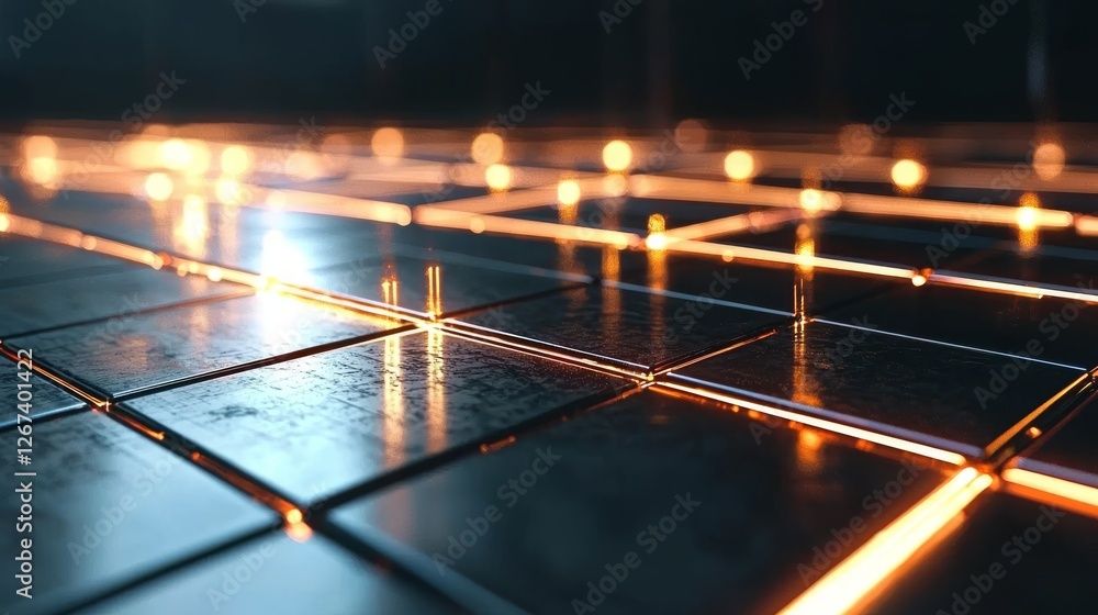 Aufkleber vibrant digital grid visualization exists within a digital realm of graphic design and neon environm