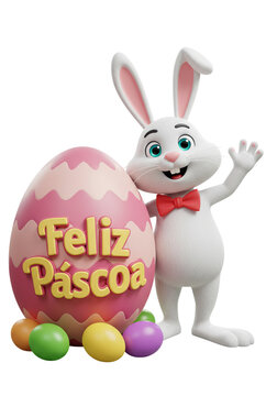 happy easter with rabitt