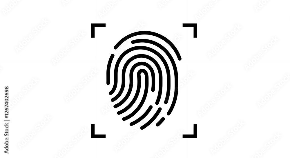 Poster fingerprint scan: secure biometric identification & authentication - digital security, crime prevent