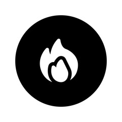 flame glyph circular icon